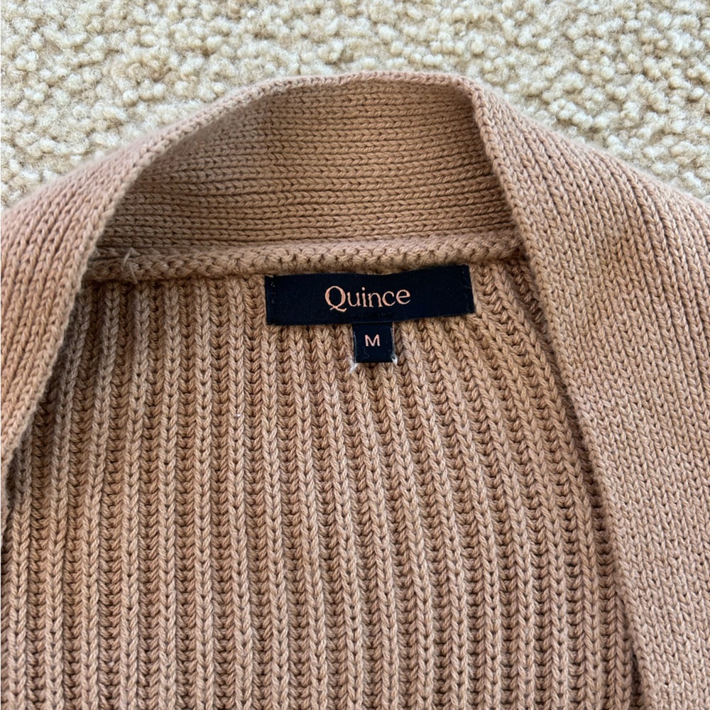 Quince 100% Organic Cotton Oversized Cardigan in Camel - Picture 10 of 11